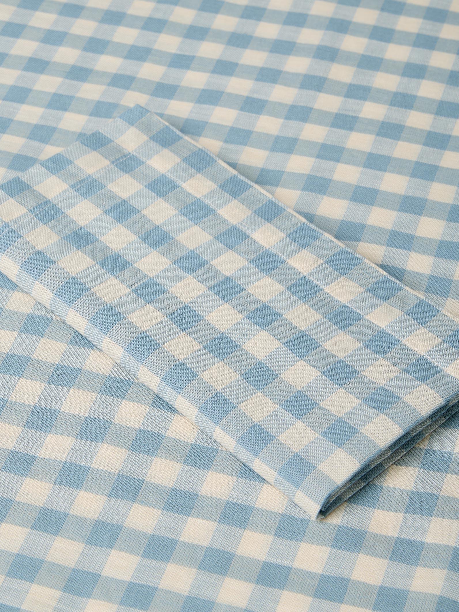 Warm Blue Gingham Linen Blend Napkins Set of 4 - Image 3