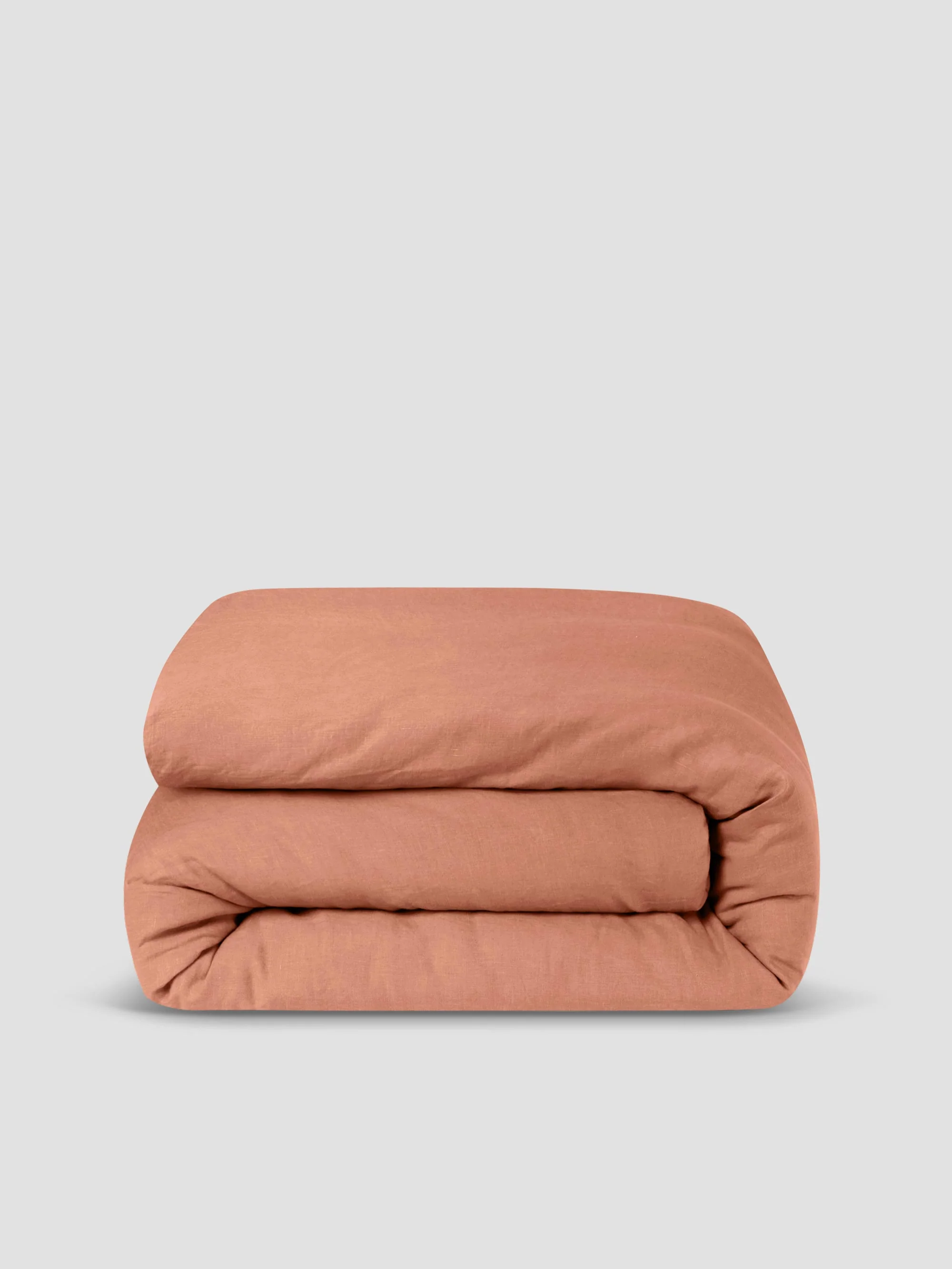 Warm Clay 100% Linen Duvet Cover - Image 3