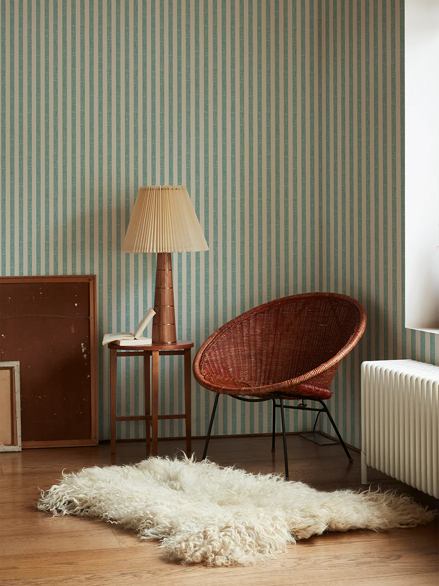 Wasabi Pembroke Stripe Wallpaper - Image 2