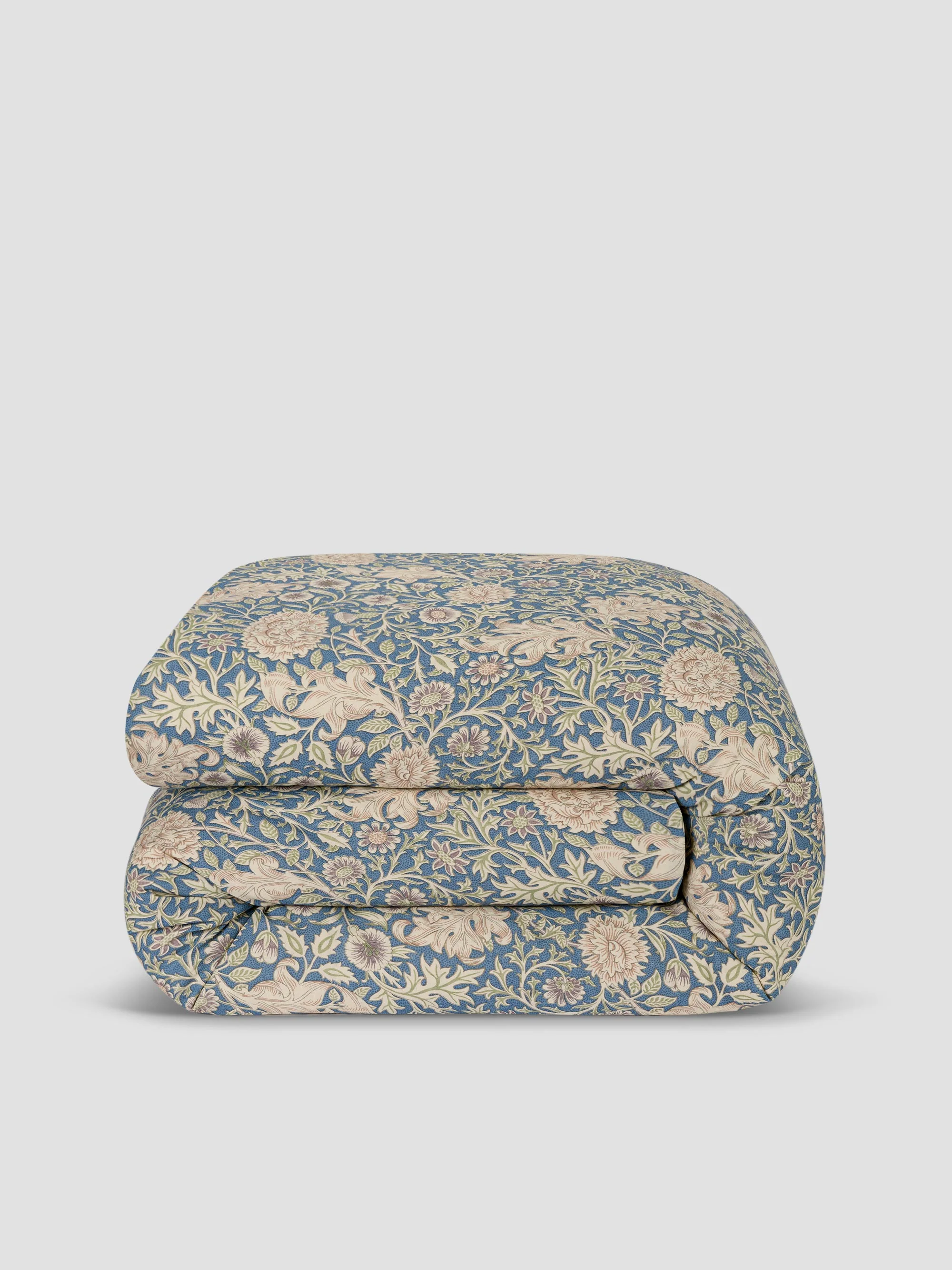 Webbs Blue Double Bough Linen Blend Duvet Cover - Image 2