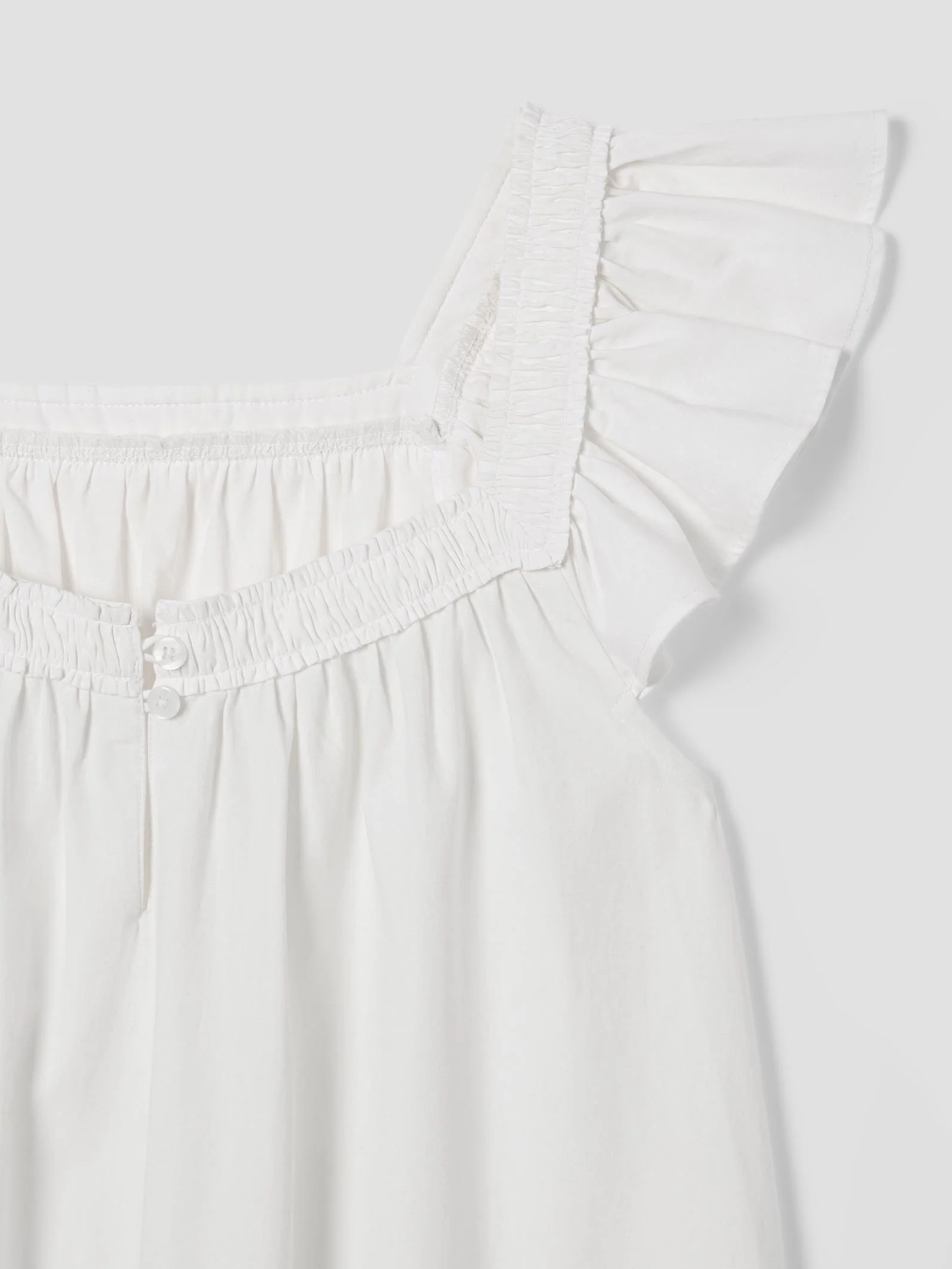 White Floral Embroidered Cotton Frill Nightie - Image 5