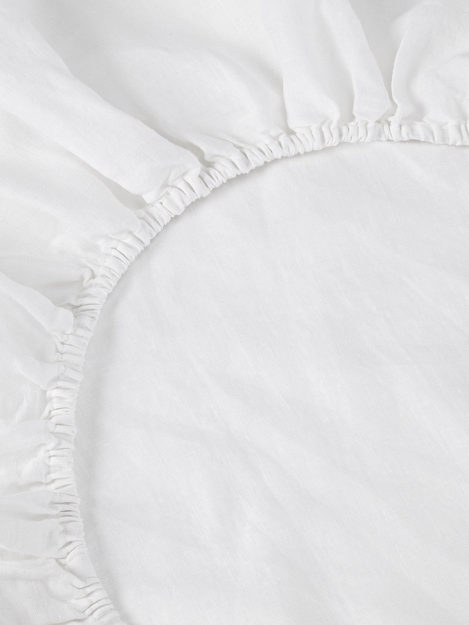 White 100% Linen Fitted Sheet - Image 2