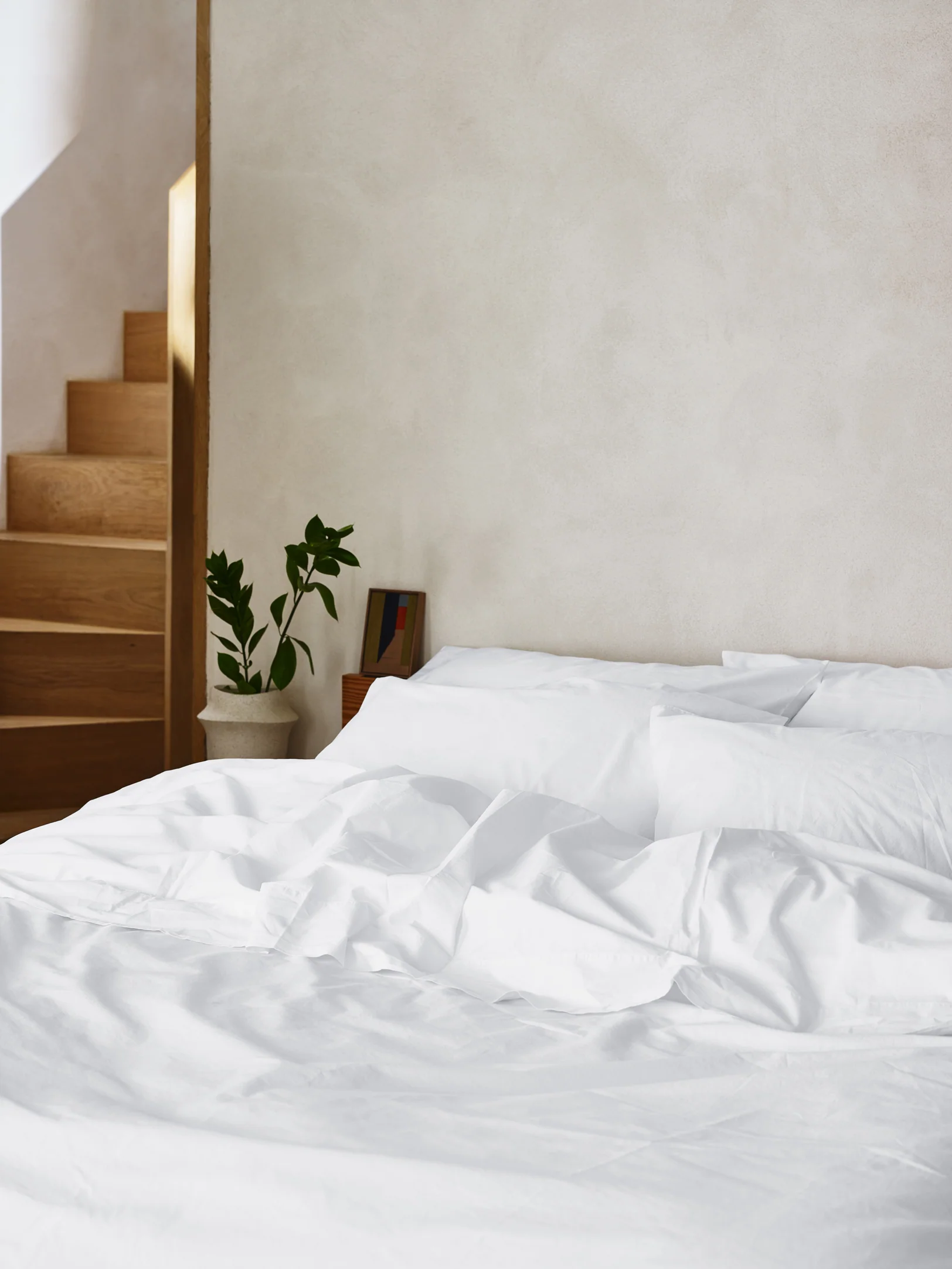 White Washed Cotton Percale Duvet Cover - Image 2