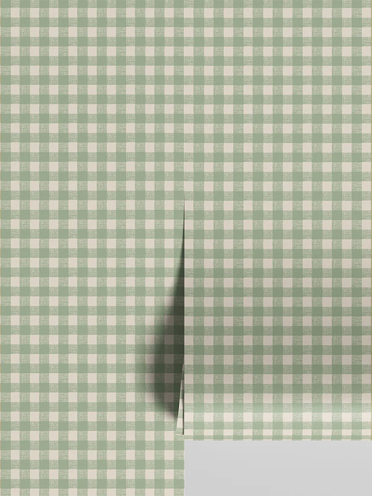 Winter Sage Gingham Wallpaper
